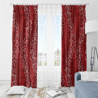 Hawaii Plumeria Lei Window Curtain Aloha Festive Vibe - Crimson LT7 - Polynesian Pride