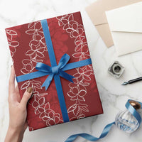 Hawaii Plumeria Lei Wrapping Paper Aloha Festive Vibe - Crimson LT7 - Polynesian Pride