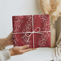 Hawaii Plumeria Lei Wrapping Paper Aloha Festive Vibe - Crimson LT7 - Polynesian Pride
