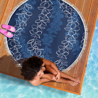 Hawaii Plumeria Lei Beach Blanket Aloha Festive Vibe - Navy Blue LT7 - Polynesian Pride