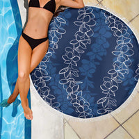 Hawaii Plumeria Lei Beach Blanket Aloha Festive Vibe - Navy Blue LT7 - Polynesian Pride