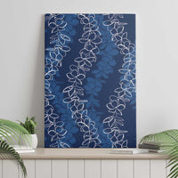 Hawaii Plumeria Lei Canvas Wall Art Aloha Festive Vibe - Navy Blue LT7 - Polynesian Pride