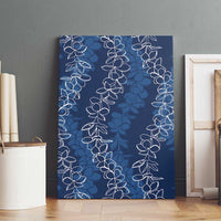 Hawaii Plumeria Lei Canvas Wall Art Aloha Festive Vibe - Navy Blue LT7 - Polynesian Pride