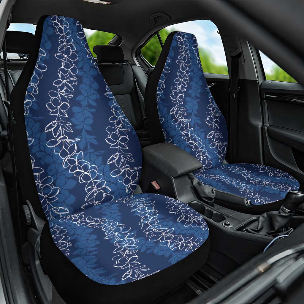 Hawaii Plumeria Lei Car Seat Cover Aloha Festive Vibe - Navy Blue LT7 One Size Navy Blue - Polynesian Pride