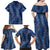 Hawaii Plumeria Lei Family Matching Off Shoulder Maxi Dress and Hawaiian Shirt Aloha Festive Vibe - Navy Blue