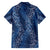 Hawaii Plumeria Lei Family Matching Off Shoulder Short Dress and Hawaiian Shirt Aloha Festive Vibe - Navy Blue