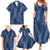 Hawaii Plumeria Lei Family Matching Summer Maxi Dress and Hawaiian Shirt Aloha Festive Vibe - Navy Blue