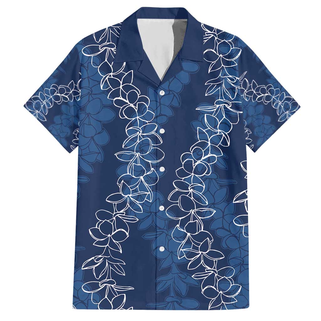Hawaii Plumeria Lei Hawaiian Shirt Aloha Festive Vibe - Navy Blue LT7 Navy Blue - Polynesian Pride