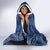 Hawaii Plumeria Lei Hooded Blanket Aloha Festive Vibe - Navy Blue