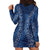 Hawaii Plumeria Lei Hoodie Dress Aloha Festive Vibe - Navy Blue