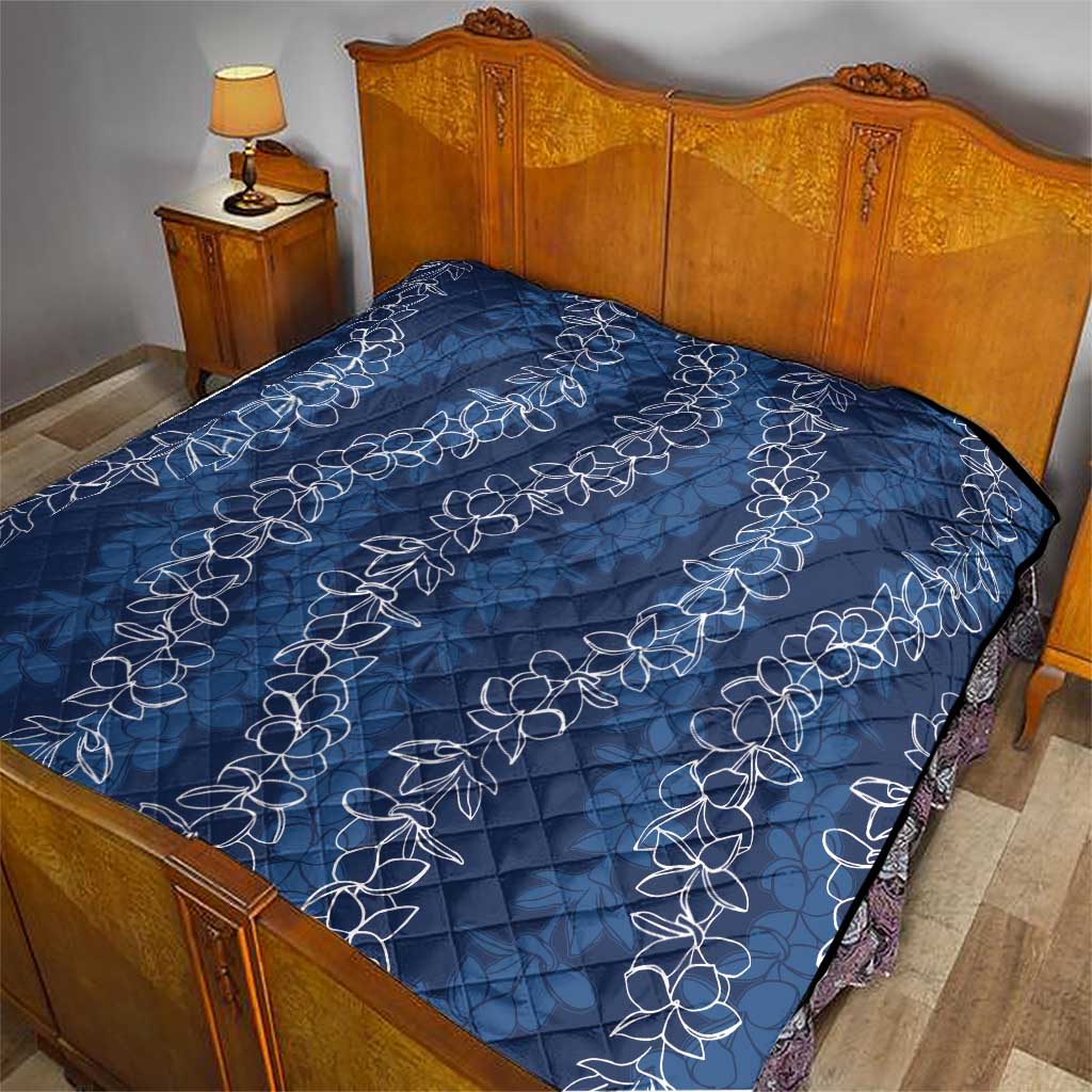 Hawaii Plumeria Lei Quilt Aloha Festive Vibe - Navy Blue LT7 - Polynesian Pride