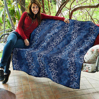 Hawaii Plumeria Lei Quilt Aloha Festive Vibe - Navy Blue LT7 - Polynesian Pride