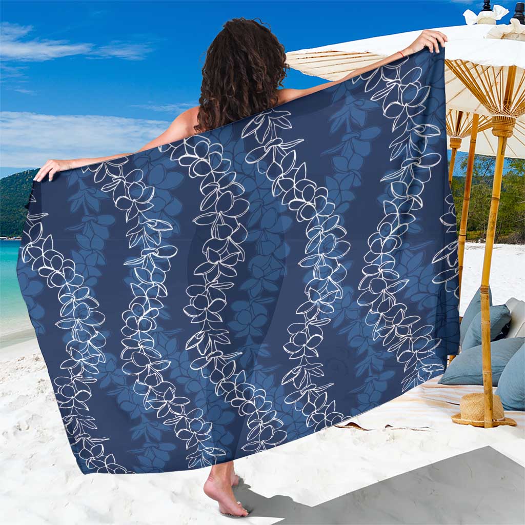 Hawaii Plumeria Lei Sarong Aloha Festive Vibe - Navy Blue LT7 One Size 44 x 66 inches Navy Blue - Polynesian Pride