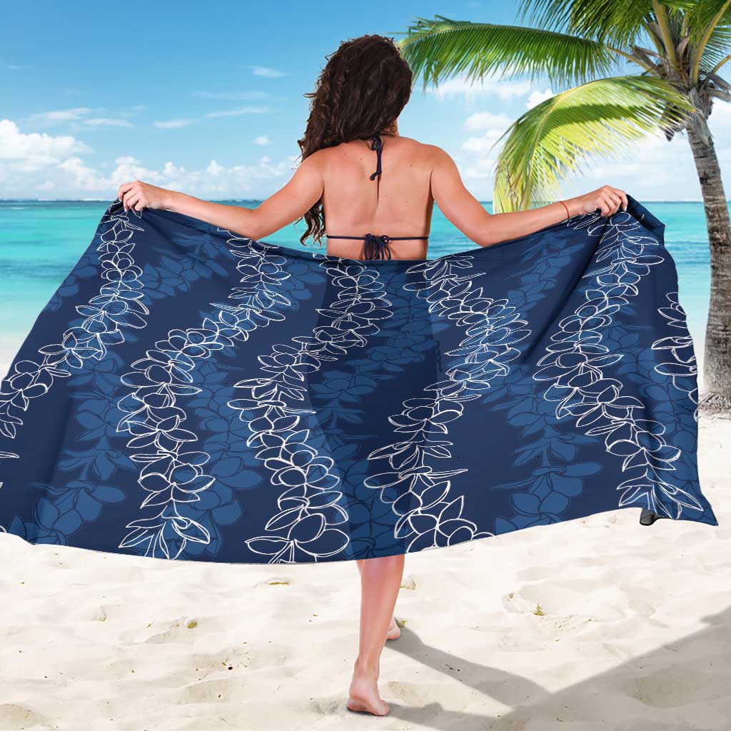 Hawaii Plumeria Lei Sarong Aloha Festive Vibe - Navy Blue LT7 - Polynesian Pride