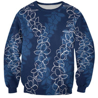Hawaii Plumeria Lei Sweatshirt Aloha Festive Vibe - Navy Blue LT7 Unisex Navy Blue - Polynesian Pride