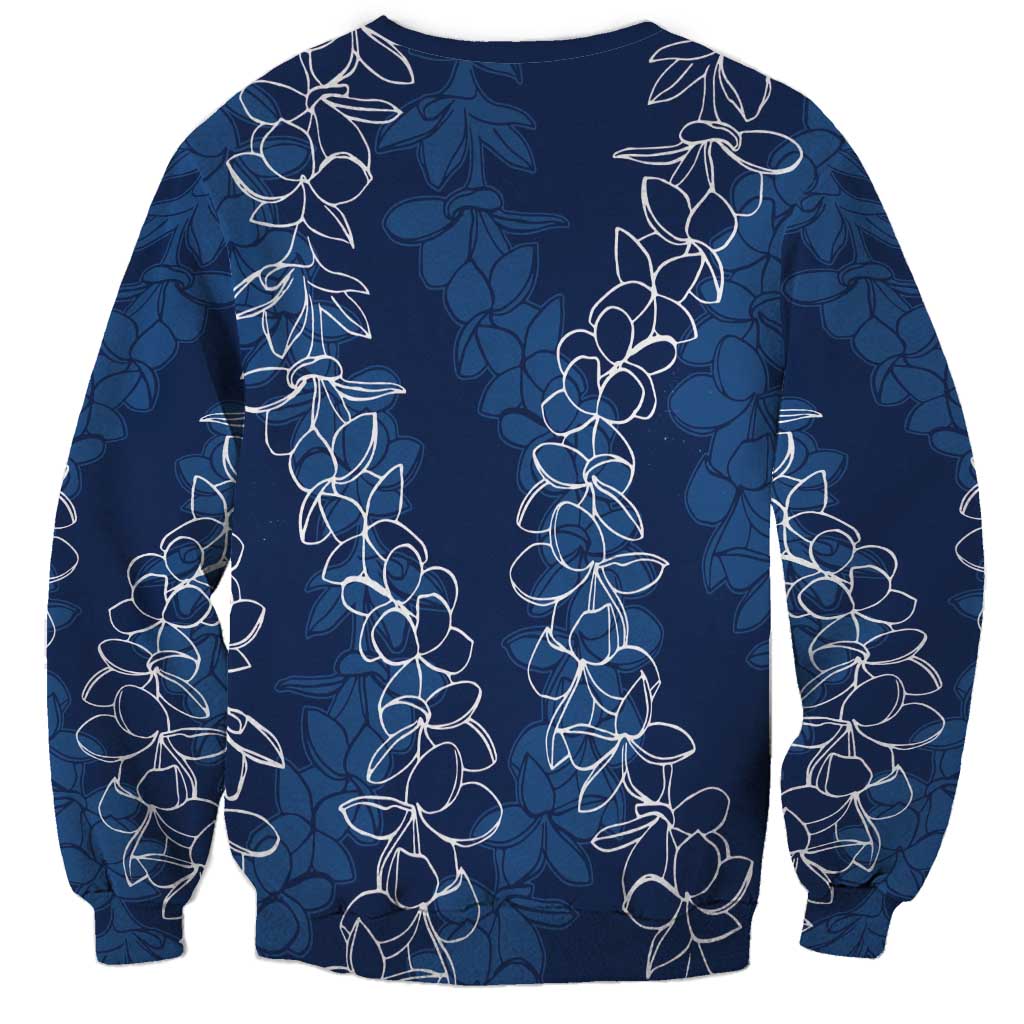 Hawaii Plumeria Lei Sweatshirt Aloha Festive Vibe - Navy Blue LT7 - Polynesian Pride
