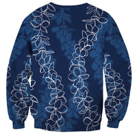 Hawaii Plumeria Lei Sweatshirt Aloha Festive Vibe - Navy Blue LT7 - Polynesian Pride