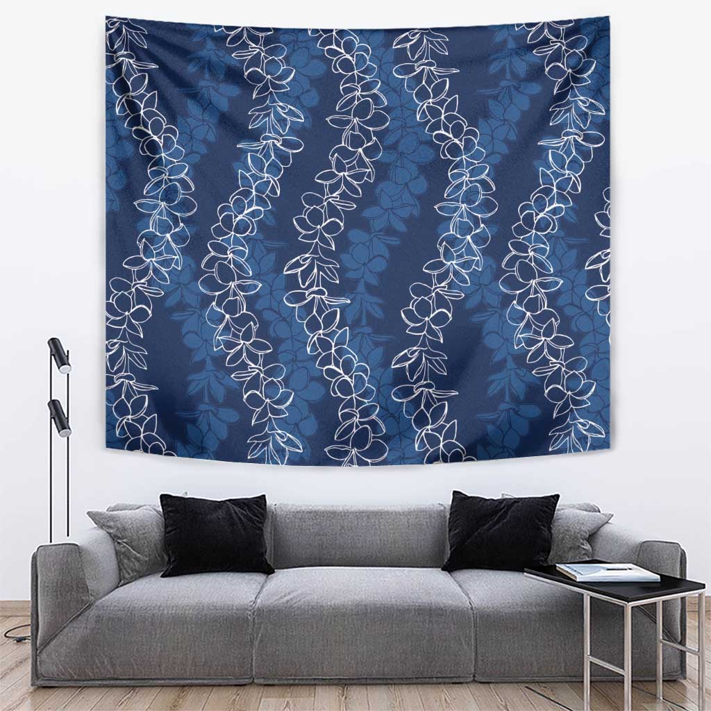 Hawaii Plumeria Lei Tapestry Aloha Festive Vibe - Navy Blue LT7 Navy Blue - Polynesian Pride