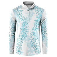 Hawaii Plumeria Lei Button Sweatshirt Aloha Festive Vibe - Turquoise LT7 Turquoise - Polynesian Pride