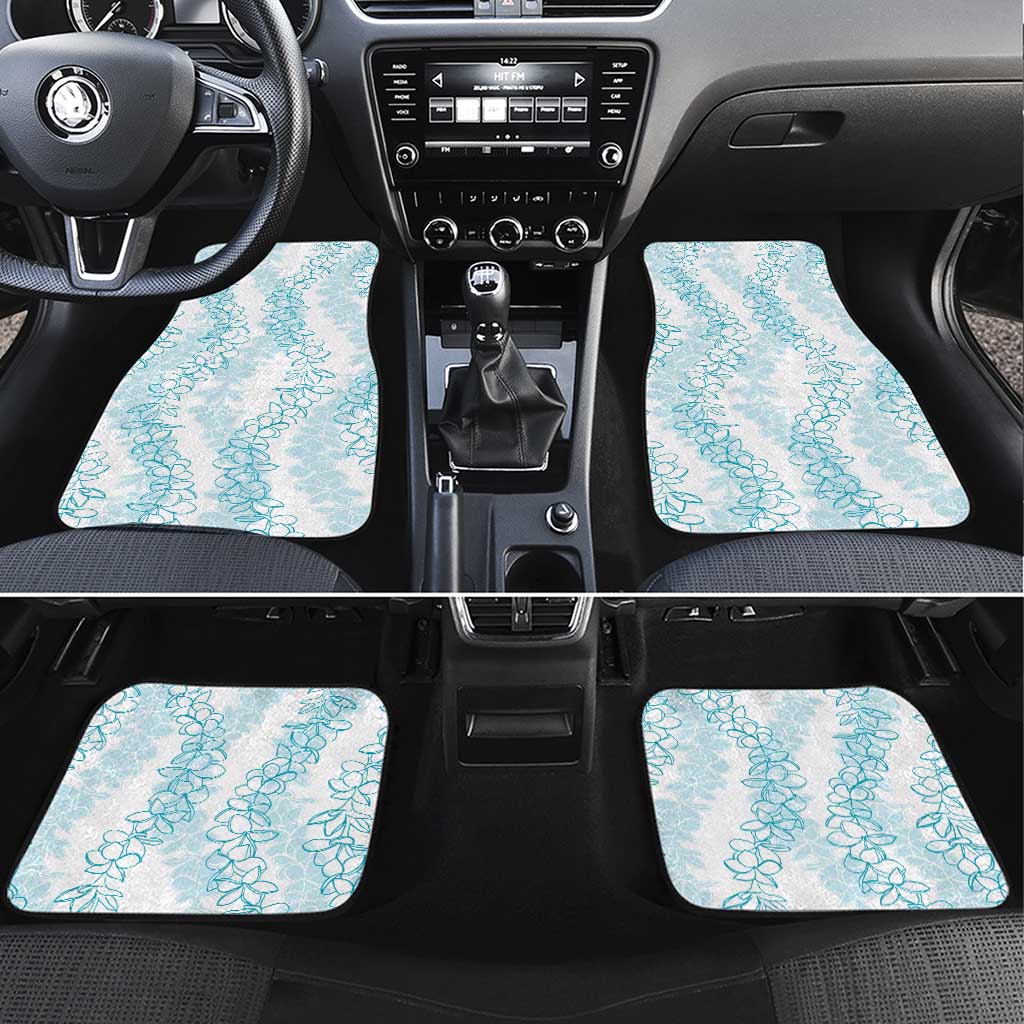 Hawaii Plumeria Lei Car Mats Aloha Festive Vibe - Turquoise LT7 Set 4pcs Turquoise - Polynesian Pride