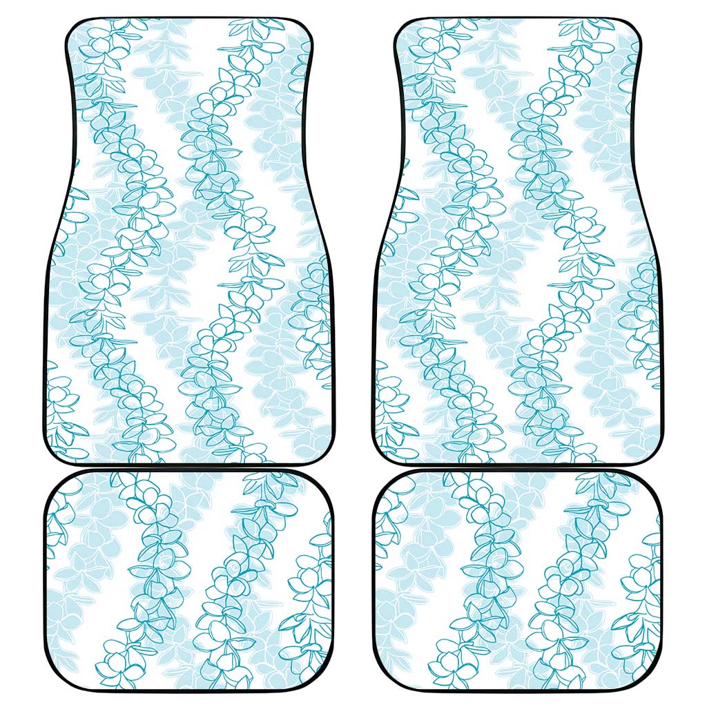 Hawaii Plumeria Lei Car Mats Aloha Festive Vibe - Turquoise LT7 - Polynesian Pride