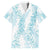 Hawaii Plumeria Lei Family Matching Long Sleeve Bodycon Dress and Hawaiian Shirt Aloha Festive Vibe - Turquoise