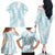 Hawaii Plumeria Lei Family Matching Off The Shoulder Long Sleeve Dress and Hawaiian Shirt Aloha Festive Vibe - Turquoise