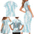 Hawaii Plumeria Lei Family Matching Short Sleeve Bodycon Dress and Hawaiian Shirt Aloha Festive Vibe - Turquoise