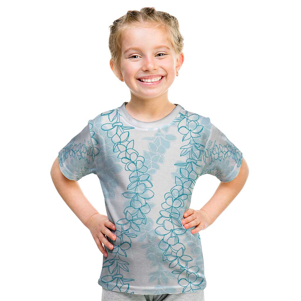 Hawaii Plumeria Lei Kid T Shirt Aloha Festive Vibe - Turquoise LT7 Turquoise - Polynesian Pride