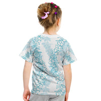 Hawaii Plumeria Lei Kid T Shirt Aloha Festive Vibe - Turquoise LT7 - Polynesian Pride
