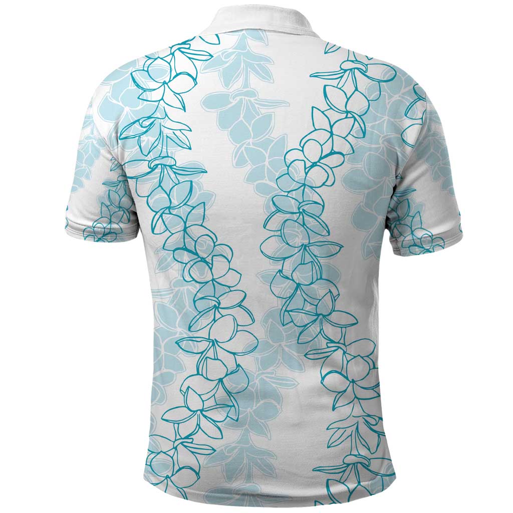 Hawaii Plumeria Lei Polo Shirt Aloha Festive Vibe - Turquoise LT7 - Polynesian Pride