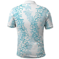 Hawaii Plumeria Lei Polo Shirt Aloha Festive Vibe - Turquoise LT7 - Polynesian Pride