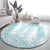 Hawaii Plumeria Lei Round Carpet Aloha Festive Vibe - Turquoise