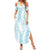 Hawaii Plumeria Lei Summer Maxi Dress Aloha Festive Vibe - Turquoise