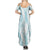 Hawaii Plumeria Lei Summer Maxi Dress Aloha Festive Vibe - Turquoise