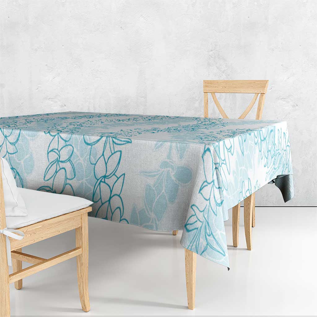 Hawaii Plumeria Lei Tablecloth Aloha Festive Vibe - Turquoise LT7 - Polynesian Pride