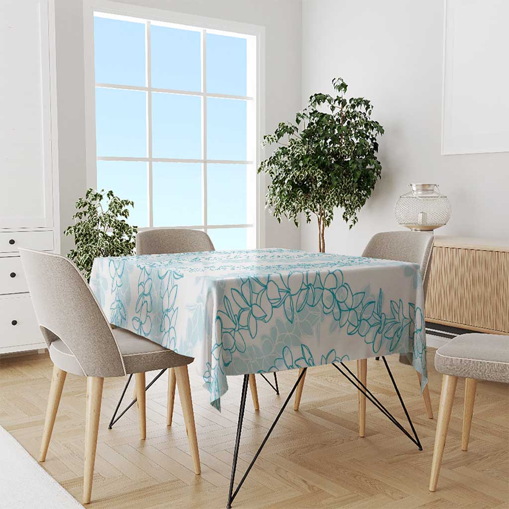 Hawaii Plumeria Lei Tablecloth Aloha Festive Vibe - Turquoise LT7 - Polynesian Pride