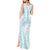 Hawaii Plumeria Lei Tank Maxi Dress Aloha Festive Vibe - Turquoise