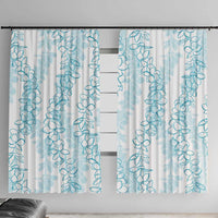 Hawaii Plumeria Lei Window Curtain Aloha Festive Vibe - Turquoise LT7 With Hooks Turquoise - Polynesian Pride