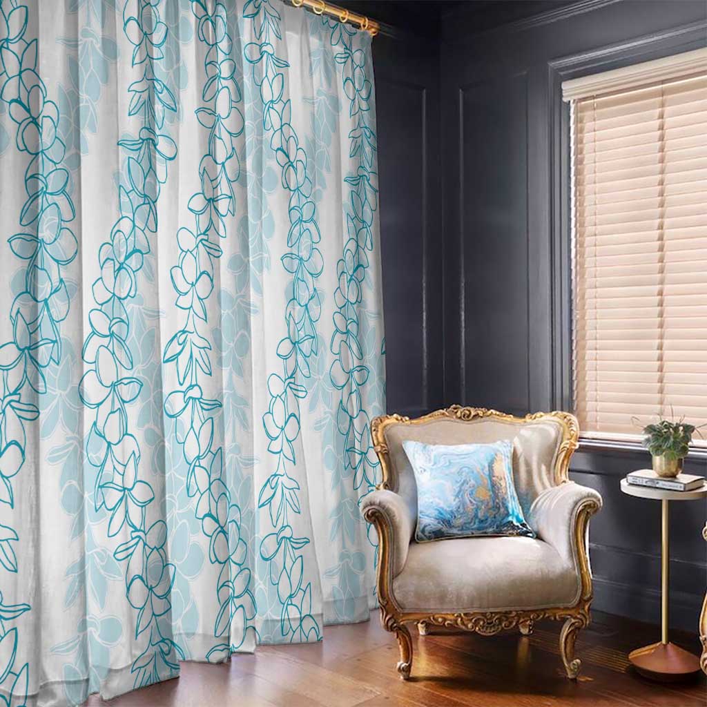 Hawaii Plumeria Lei Window Curtain Aloha Festive Vibe - Turquoise LT7 - Polynesian Pride