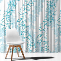Hawaii Plumeria Lei Window Curtain Aloha Festive Vibe - Turquoise LT7 - Polynesian Pride