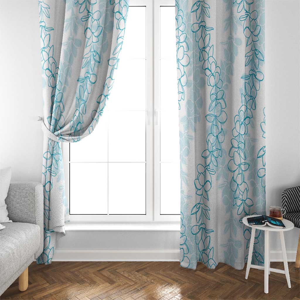 Hawaii Plumeria Lei Window Curtain Aloha Festive Vibe - Turquoise LT7 - Polynesian Pride