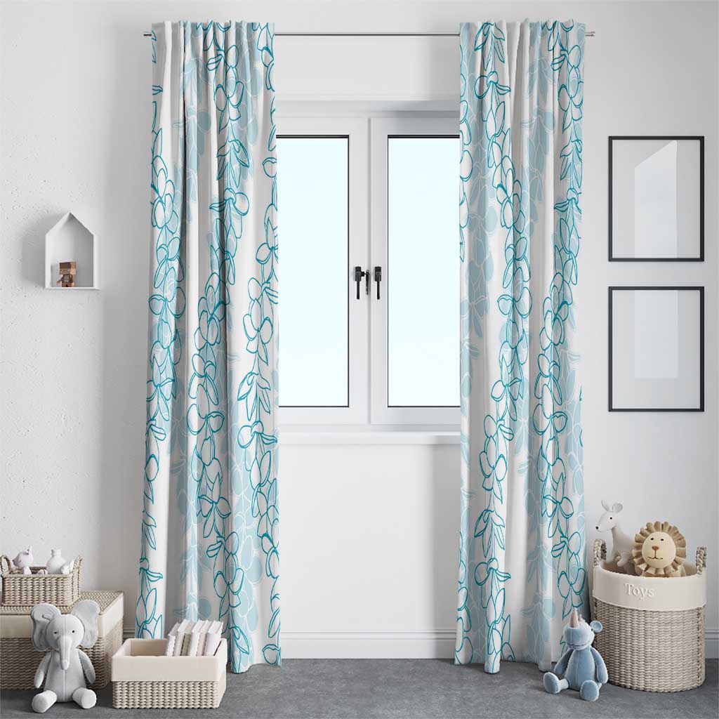 Hawaii Plumeria Lei Window Curtain Aloha Festive Vibe - Turquoise LT7 - Polynesian Pride