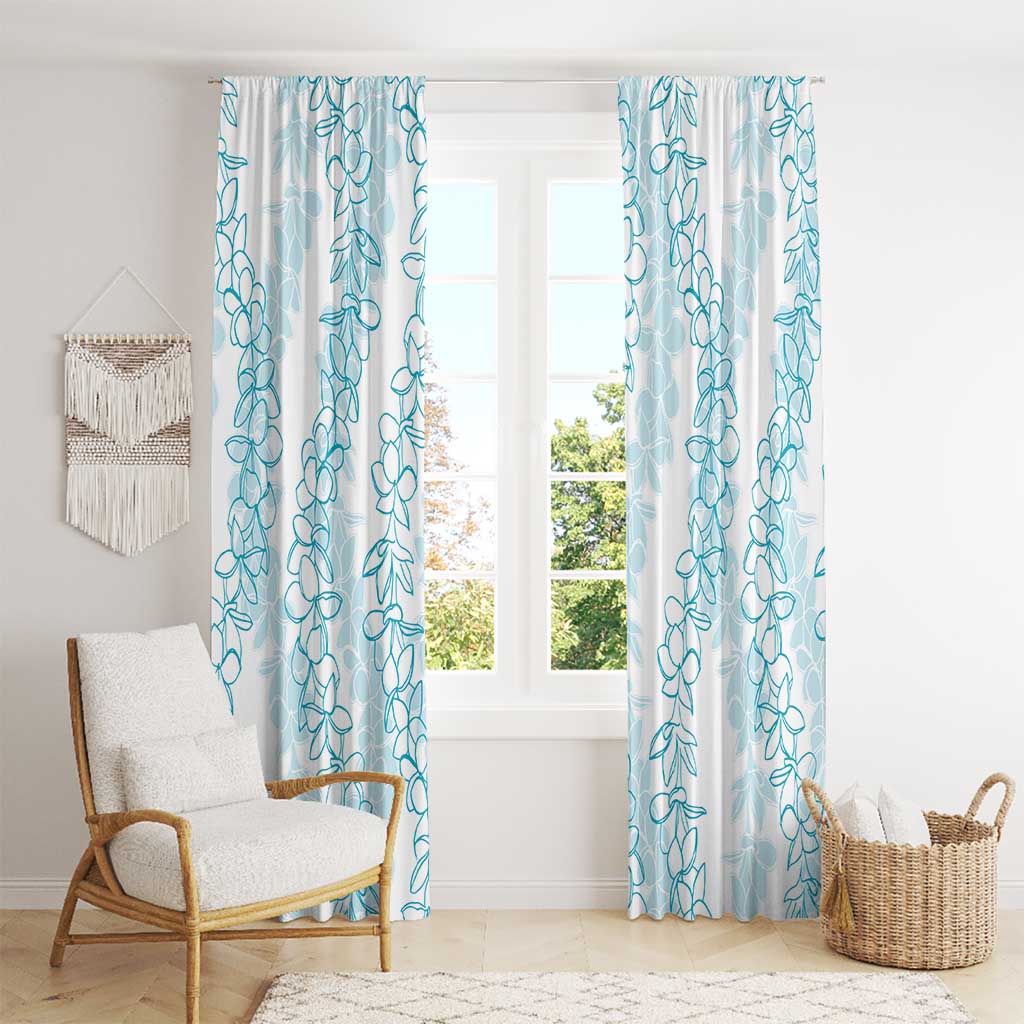 Hawaii Plumeria Lei Window Curtain Aloha Festive Vibe - Turquoise LT7 - Polynesian Pride