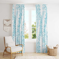 Hawaii Plumeria Lei Window Curtain Aloha Festive Vibe - Turquoise LT7 - Polynesian Pride