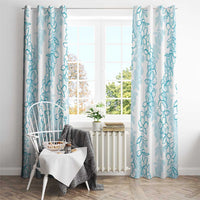 Hawaii Plumeria Lei Window Curtain Aloha Festive Vibe - Turquoise LT7 - Polynesian Pride
