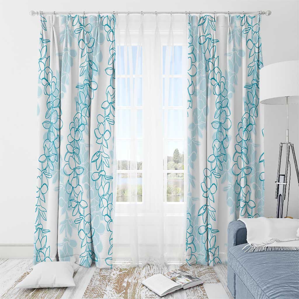 Hawaii Plumeria Lei Window Curtain Aloha Festive Vibe - Turquoise LT7 - Polynesian Pride