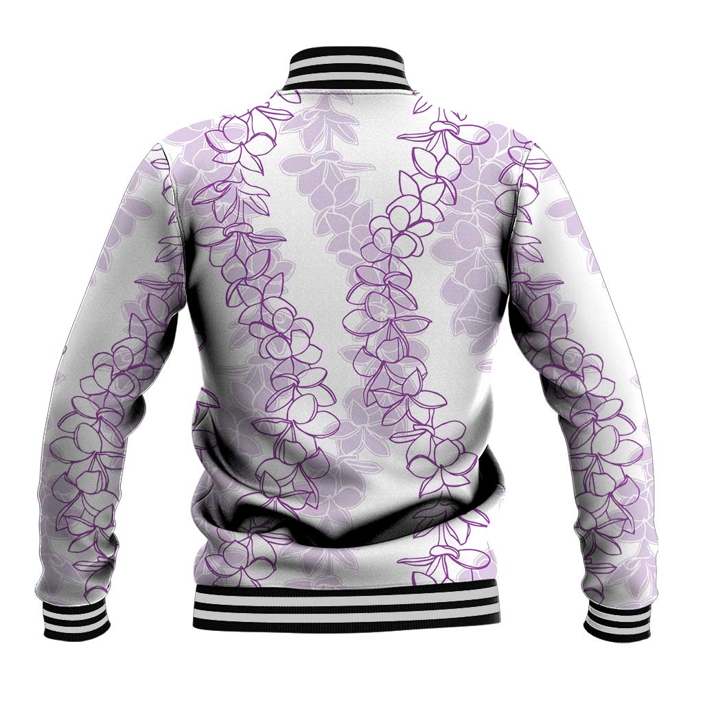 Hawaii Plumeria Lei Baseball Jacket Aloha Festive Vibe - Amethyst LT7 - Polynesian Pride