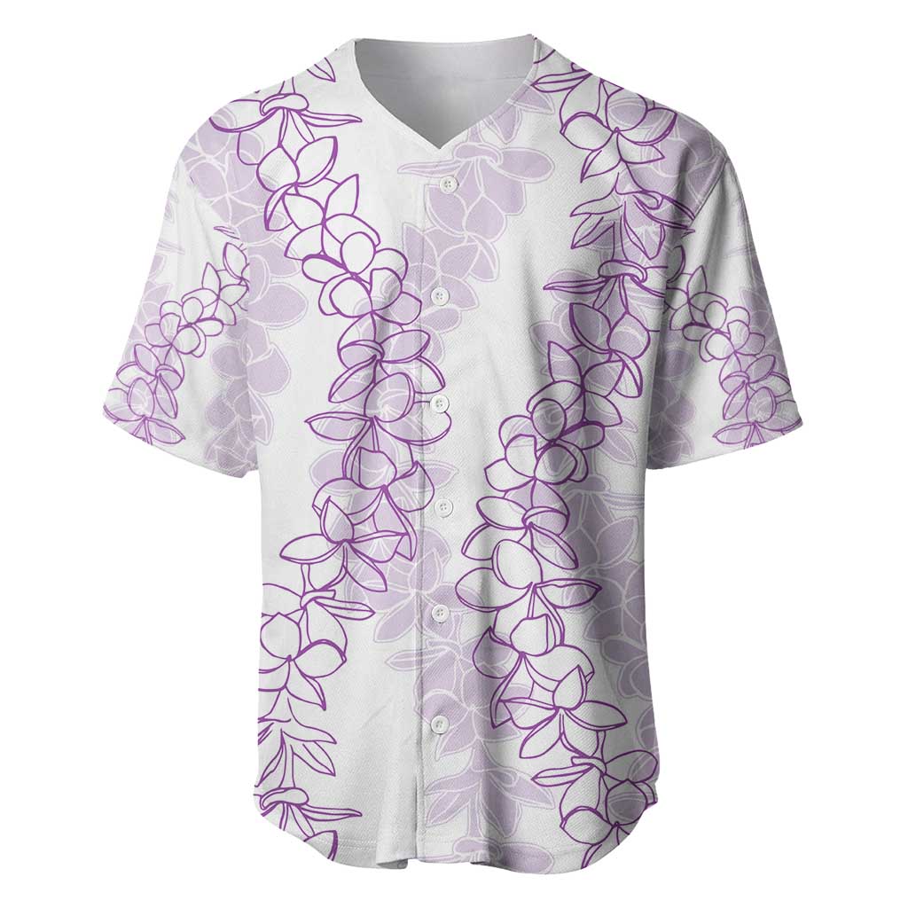 Hawaii Plumeria Lei Baseball Jersey Aloha Festive Vibe - Amethyst LT7 Amethyst - Polynesian Pride