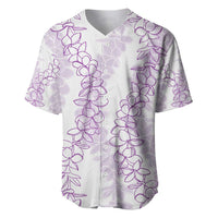 Hawaii Plumeria Lei Baseball Jersey Aloha Festive Vibe - Amethyst LT7 Amethyst - Polynesian Pride
